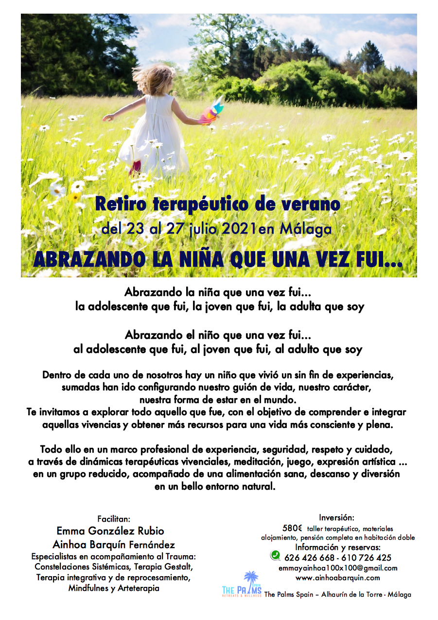 Retiro abrazando al niño interior julio Málaga